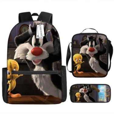 Imagem de Conjunto de mochilas Looneys Tunes Bugss Bunnys School 3 unidades/lote