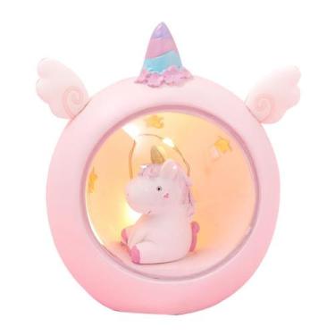 Imagem de Lâmpada de luz noturna, resina, unicórnio, decoração de quarto infanti