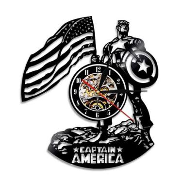 Imagem de Relógio de parede Disco de Vinil Anime Steve Rogers 30x0,2x30cm - yiwe