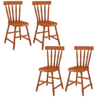 Imagem de Kit 04 Cadeiras Madeira Macica Pes Torneados 150LB Marjori - Milani St