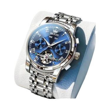 Imagem de Relógio Mecânico De Luxo Masculino OLEVS 6607 Automático Esqueleto Com