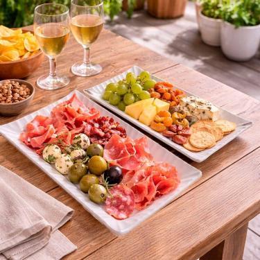 Imagem de Jogo Petisqueiras Travessas Retangular Em Cerâmica Kit 2pçs