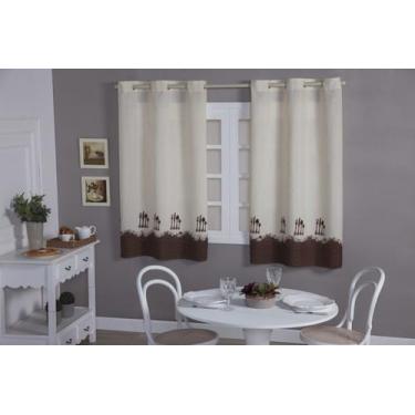 Imagem de cortina pra janela cortina de cozinha 2.20m X 1.40m cortina estampada 