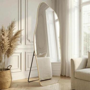 Imagem de Espelho Corpo Inteiro Orgânico com Moldura de Metal 150x60 para Loja S