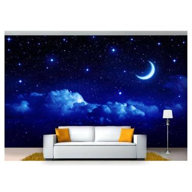 Imagem de Papel De Parede Lua Noite Nuvens Céu 3D Lua21