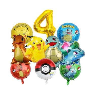 Imagem de Conjunto De Balões Pokémon Para Aniversário De Crianças De 1 a 9 Anos 
