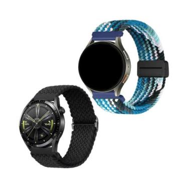 Imagem de Pulseira Magnética 2 Peças, Faixa Elástica Trançada De Nylon Para Reló