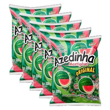 Imagem de kit 5 Bala Azedinha Mastigável Sabor Melancia Cory 500g