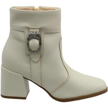 Imagem de Bota Casual Cano Mèdio Moleca Fivela Cravejada Napa Berlim Feminina-Feminino