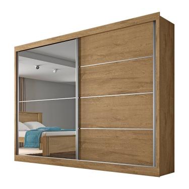 Imagem de Guarda Roupa Casal Verona Plus 2 Portas de Correr 4 Gavetas MDF Brauna-offwhite Made Marcs