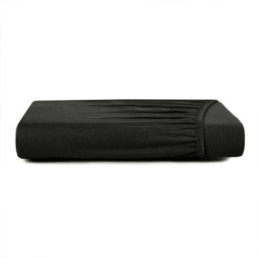 Imagem de Lençol Com Elástico Queen Altenburg Malha Fio Penteado Preto Primitivo