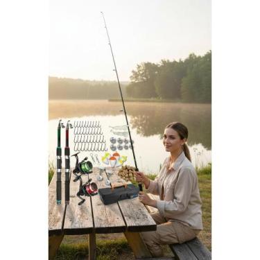 Imagem de Kit Pesca Completo: Vara Telescópica + Molinete + Acessórios - Congrat