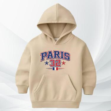 Imagem de Moletom Canguru Paris 32 Moleton Infantil ao Adulto Flanelado Com Capuz College Canguru-Unissex