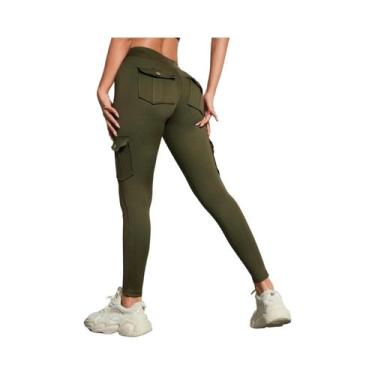 Imagem de Calças De Yoga Sem Costura De Cintura Alta Para Mulheres, Leggings Esp