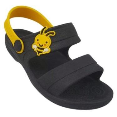 Imagem de Sandália Feminina Papete Menina Chinelo Infantil Blogueirinha Babuche Escolar Abelha Bee Estilosa-Feminino