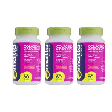 Imagem de Kit 3 Colágeno Hidrolisado Verisol 3x60 cápsulas Maltta-Unissex