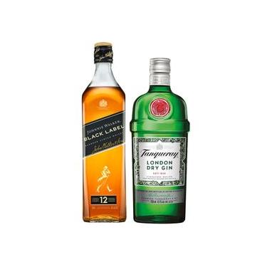 Imagem de COMBO WHISKY JOHNNIE WALKER BLACK LABEL 750ML + GIN TANQUERAY LONDON DRY  750ML