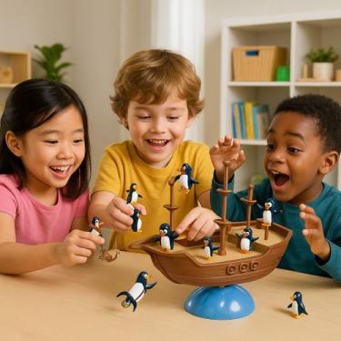 Imagem de Jogo Equilíbrio Pirata 37 Peças Barco Montagem Desafio Coordenação Mot