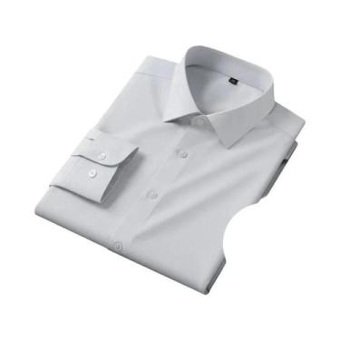 Imagem de Camisa Masculina Slim Fit De Fibra De Bambu Manga Longa Antirrugas Sem