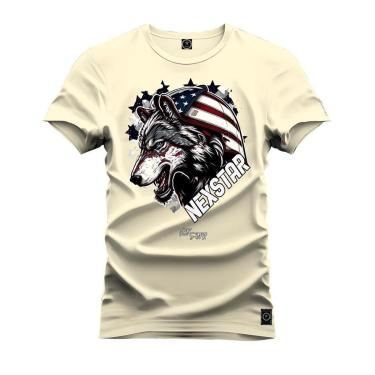 Imagem de Camiseta Plus Size Unissex Algodão Confortável Lobo Americano Nexstar-Unissex