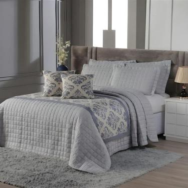 Imagem de Colcha Cobre Leito + Peseira + Capa de Almofada Cama King Size 06 Peças.