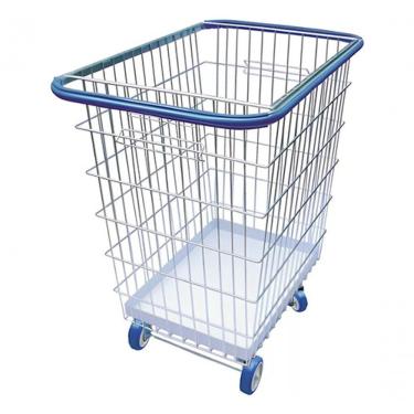 Imagem de Carrinho com Bandeja G3 Capacidade 300L em Aço Carbono SAE 1020 Galvanizado com Borda com Proteção em Borracha Prata