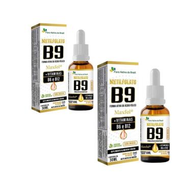 Imagem de Kit 2x Metilfolato Maxfol B9 B6 e B12 Frutas 2x30ml Flora-Unissex