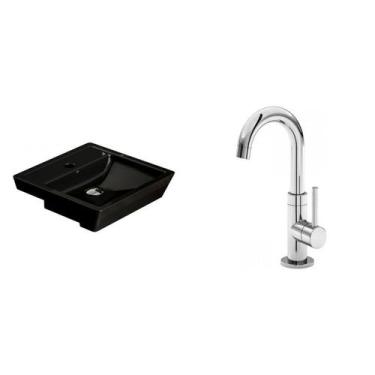 Imagem de Conjunto para Banheiro Cuba de Semi-encaixe Verona 11cmx41cmx41cm e To