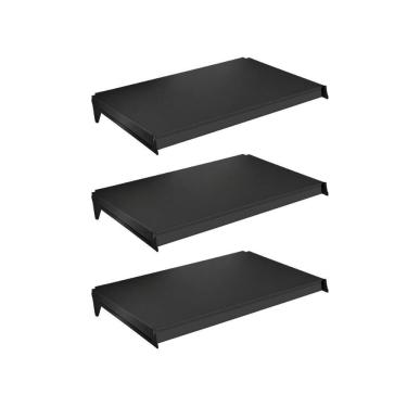 Imagem de Kit 3 Bandejas Prateleiras 40x73 P/gôndola New Plus Preta Porta Etiquetas Preto - SA Gô...