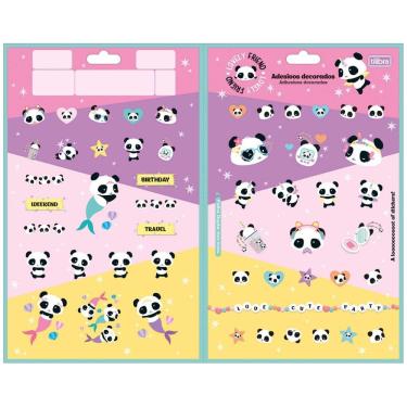 Imagem de Cartela de Adesivo Decorado Tilibra Lovely Friend Completo Duplo g em Papel Autoadesivo 145MM X 232MM 1 Folha Estampa