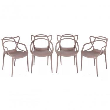 Imagem de Kit 4 Cadeiras Allegra Estrutura em Plástico Fendi para Sala de Jantar Cozinha Varanda