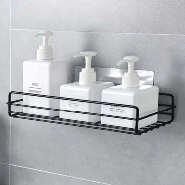 Imagem de Kit 2 Prateleiras de Parede 1 Peça Reta para Organização com Fixação Adesiva sem Furar...