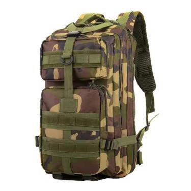 Imagem de Mochila Militar Tática OEM Impermeável 50L Oxford 50x35x30cm Camuflada Verde Adulto com Patch Bandeira