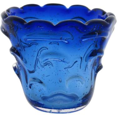 Imagem de CENTRO MESA VASO FRUTEIRA DECORATIVO HOME&CO PALAZZO VIDRO 11x13x13cm AZUL