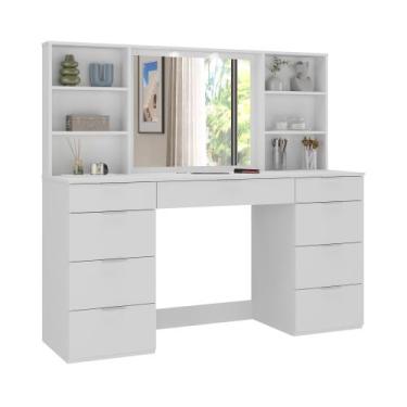Imagem de Penteadeira 9 Gavetas com Espelho e Led 8402 Branco - Foscarini