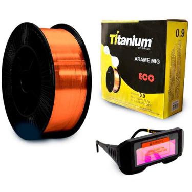 Imagem de Arame MIG 0,90mm 15kg + Óculos Solda Auto DIN11 Titanium - Titanium Pl