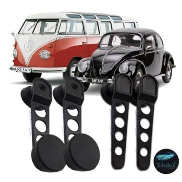 Imagem de KIT Manivela e Maçaneta interna Fusca /Kombi modelo Sport Preta - Kais