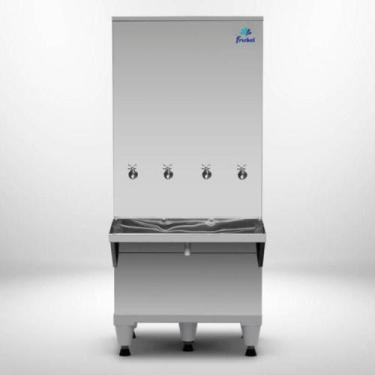 Imagem de Bebedouro Industrial Coluna 200 Litros Ra20 Frisbel Bebedouro Inox 220