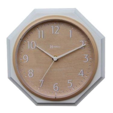Imagem de Relógio Parede Herweg Octógono 660101 Branco, Creme