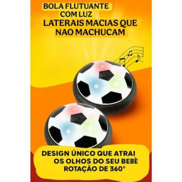 Imagem de Bola Disco Futebol Flutuante Deslizante Com Luz Ñ Danifica Movéis 14cm