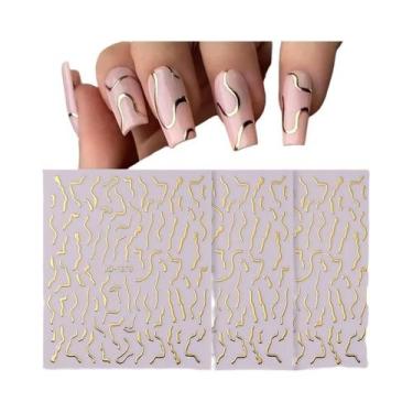 Imagem de Adesivos Metálicos Para Unhas De Dragão 3 Peças - Design Diabólico De 