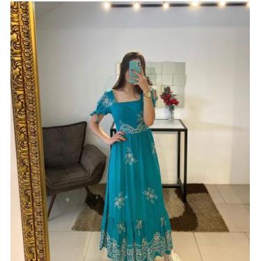 Imagem de Vestido Longo azul bebê  - MileModas 