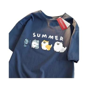 Imagem de Camisetas De Algodão Com Estampa De Gatos E Cães Fofos Para Homens E M