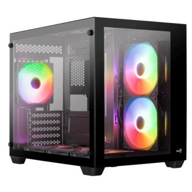Imagem de Gabinete AeroCool Dryft ARGB Preto Com Vidro Lateral Sem Fonte 6430