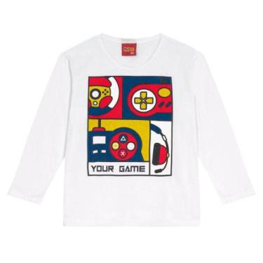 Imagem de Camiseta menino Kyly Manga Longa Algodão cor Branco