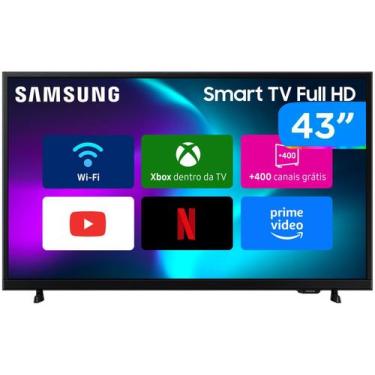 Imagem de Smart TV LED 43" Full HD Samsung Tizen F6000 Preta Bivolt, 43"