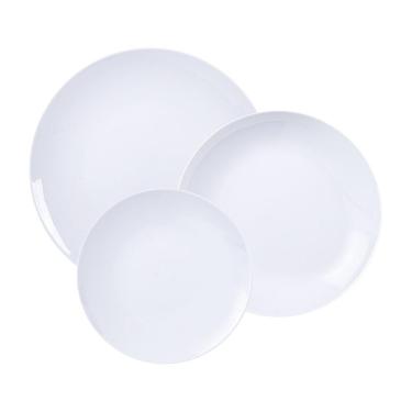 Imagem de Jogo de Pratos Sophia 12 Peças em Porcelana Liso para Uso Diário Branco Tramontina