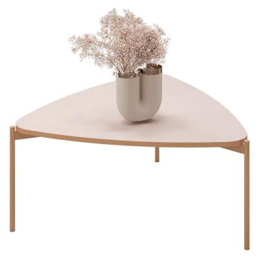 Imagem de Mesa De Centro Orgânica Para Sala Pé Metal Zira D04 Off White - Mpozenato