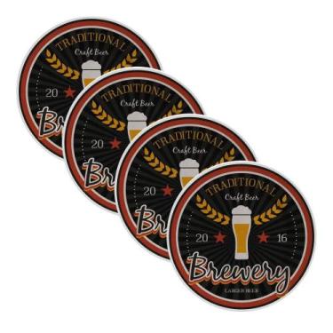Imagem de Jogo 4 Pratos de Sobremesa Cerâmica Beer Cerveja Alleanza 2ª Linha