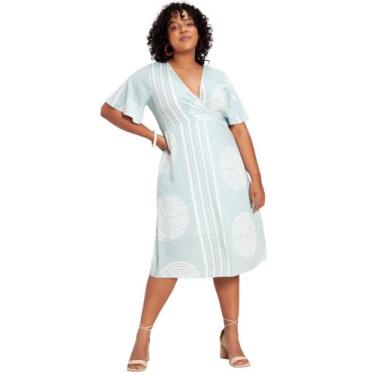Imagem de Vestido midi plus size decote transpassado lunender 50749, Herança ver